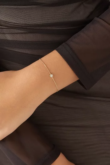 Diamond Pendant Bracelet in 14kt Yellow Gold