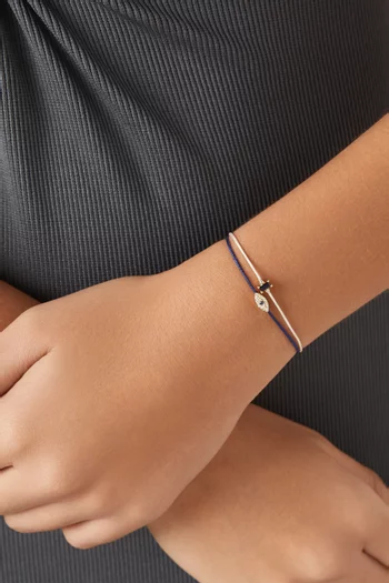 Evil Eye Sapphire Cord Bracelet in 14kt Yellow Gold