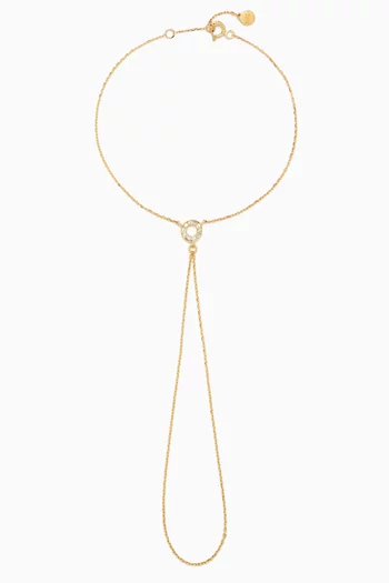 Diamond Hand Chain Bracelet in 14kt Yellow Gold