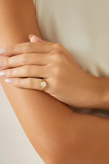 Diamond Signet Ring in 14kt Yellow Gold