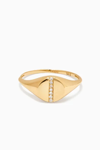Diamond Signet Ring in 14kt Yellow Gold