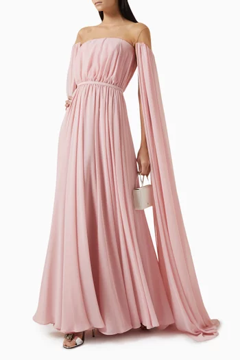 Lorelei Off-shoulder Gown in Chiffon
