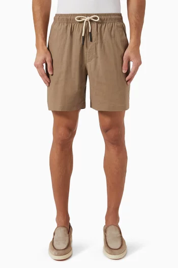 شورت برباط للتضييق مزيج كتان