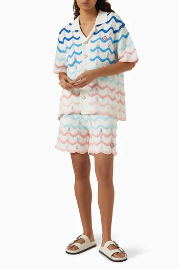Gradient Wave Shorts in Crochet