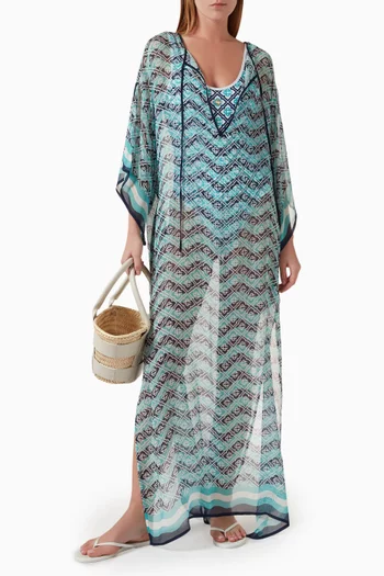 قفطان بنقشة شعار الماركة حرير