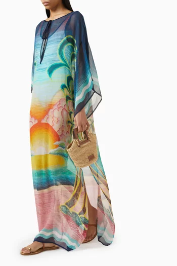 Danse De La Mer Kaftan in Silk