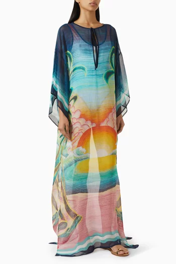Danse De La Mer Kaftan in Silk