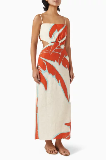 Tactile Winds Maxi Dress in Linen