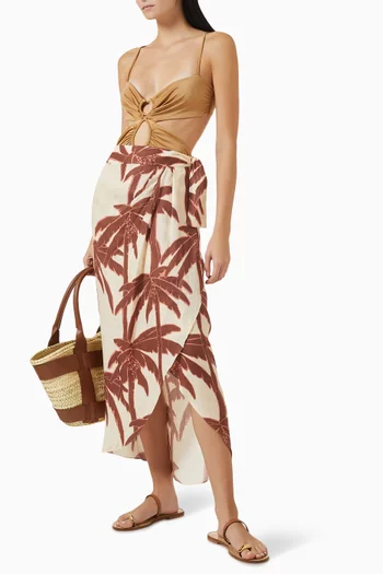 Shore Sheer Wrap Skirt in Linen
