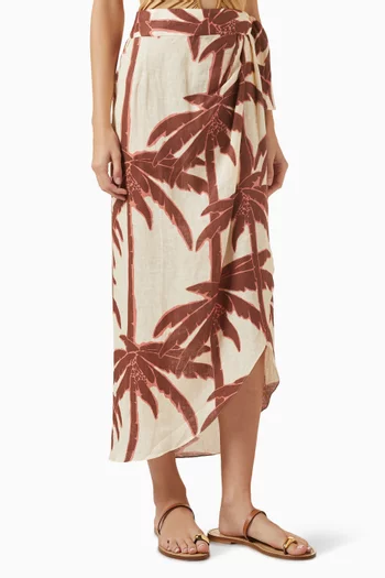 Shore Sheer Wrap Skirt in Linen