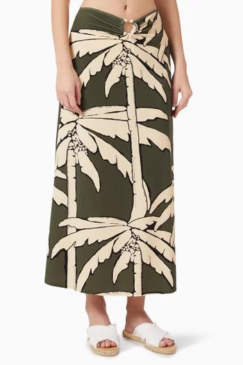 Branch Midi Skirt in Terry