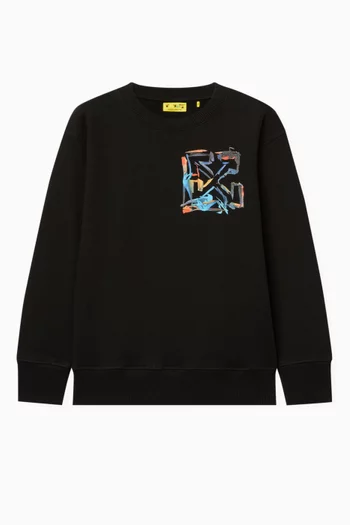 Watercolor Graphic Sweatshirt in Cotton