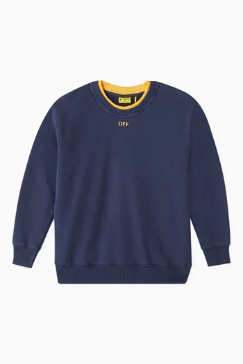 Off Stamp Crewneck Sweatshirt in Cotton