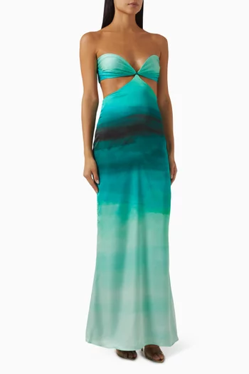 Riri Maxi Dress in Recycled Polyester-blend