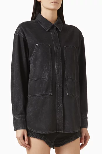 Okely Buttoned Jacket in Denim