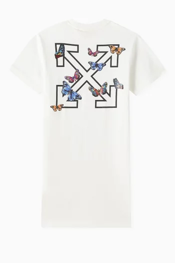 Logo Arrow Butterfly T-shirt Dress in Cotton