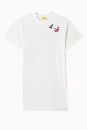 Logo Arrow Butterfly T-shirt Dress in Cotton