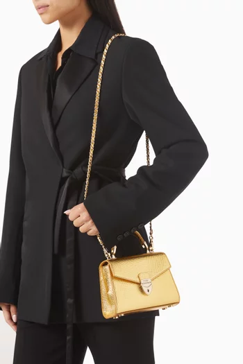 Mini Mayfair® 2 Top-handle Bag in Lizard-embossed Leather