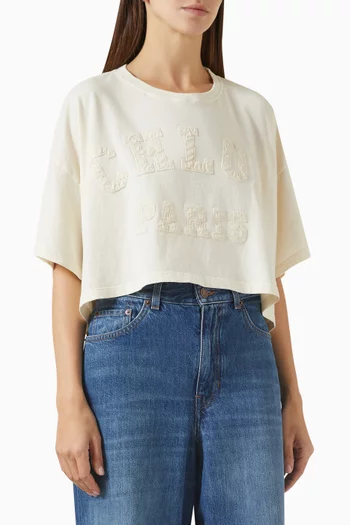 Logo Cropped T-shirt in Cotton