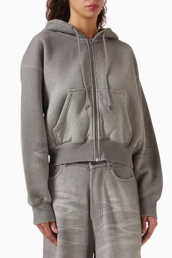 Front-zip Hoodie in Cotton Fleece