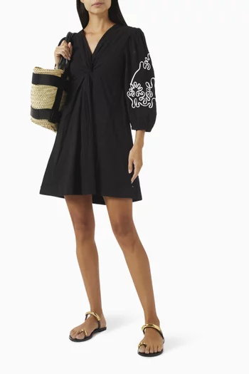Yasgigga Embroidered Mini Dress in Cotton