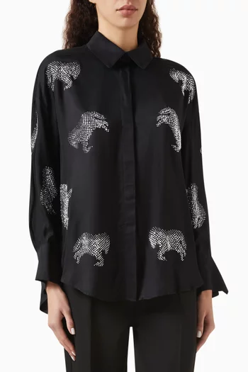 Printed Shirt in Rayon-blend