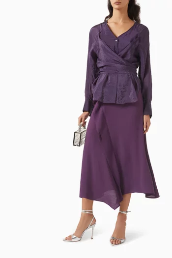 Draped Wrap-style Blouse