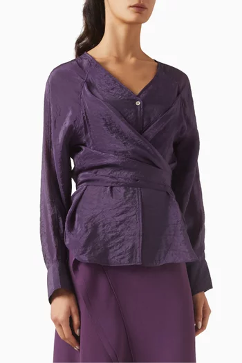 Draped Wrap-style Blouse