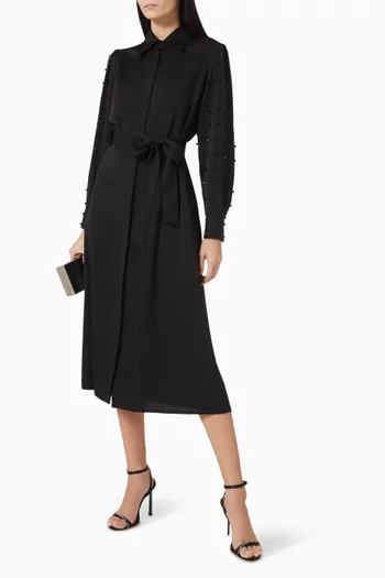 Embellished Shirt Midi Dress