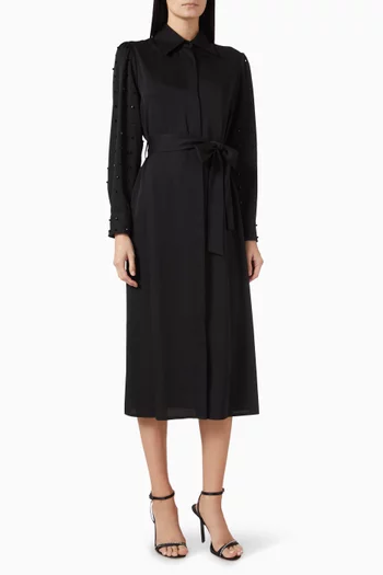 Embellished Shirt Midi Dress