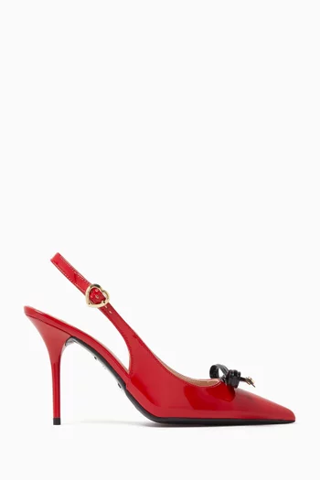 Bow 95 Slingback Pumps in Patent Leather