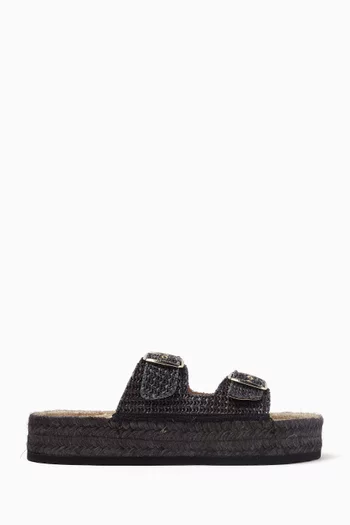 Flatform Sandals in Raffia