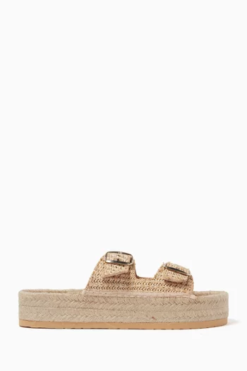 Flatform Sandals in Raffia