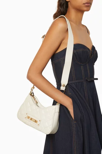 Quilted Shoulder Bag in Faux Leather
