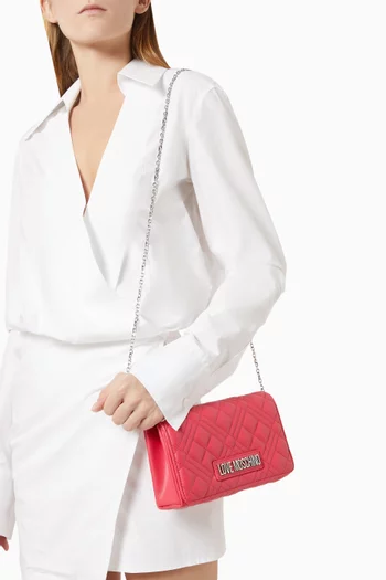 Quilted Shoulder Bag in Faux Leather