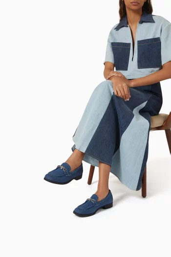 Lovely College Penny Loafers in Denim