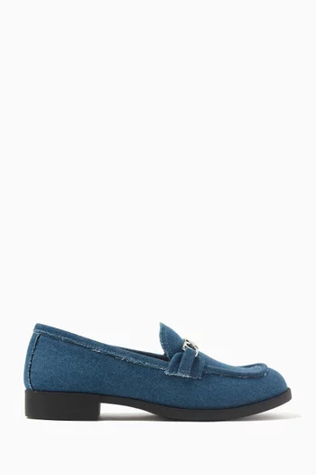 Lovely College Penny Loafers in Denim