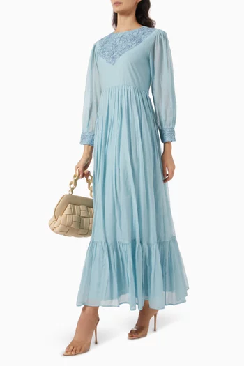 Amelia Embroidered Tiered Maxi Dress