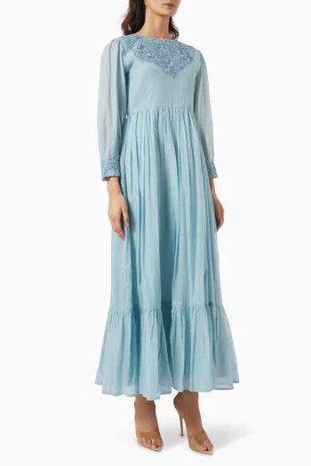 Amelia Embroidered Tiered Maxi Dress