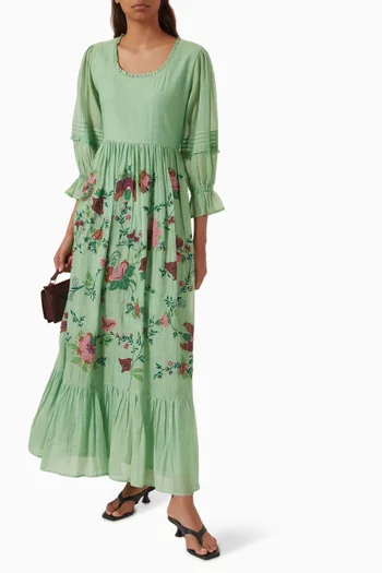 Irina Floral-embroidered Dress