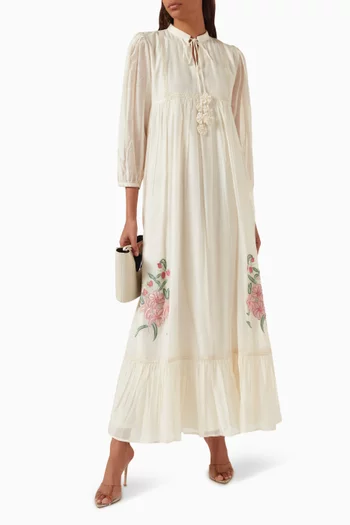Kira Floral-embroidered Dress