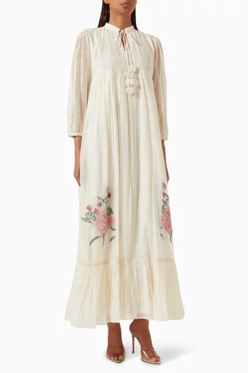 Kira Floral-embroidered Dress