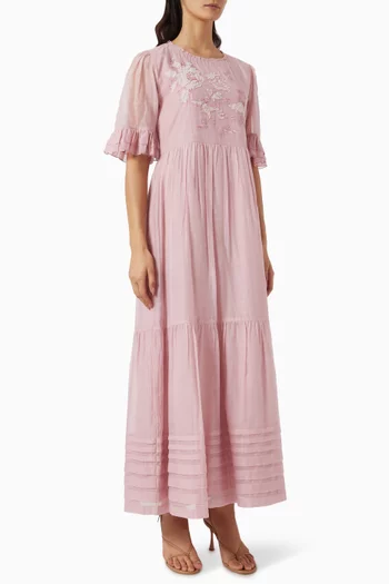 Lorel Floral-embroidered Dress