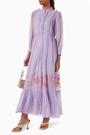 Amala Floral-embroidered Dress
