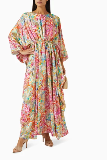 Butterfly-print Kaftan