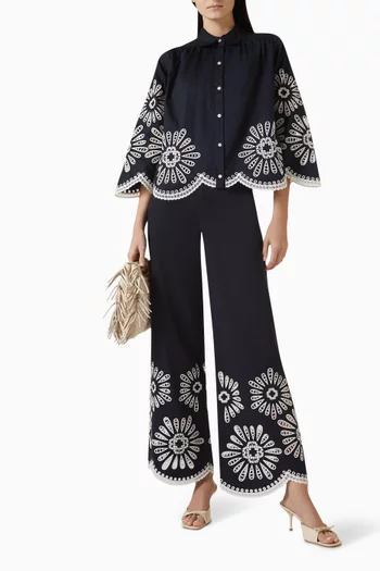 Crop Crochet Shirt in Cotton