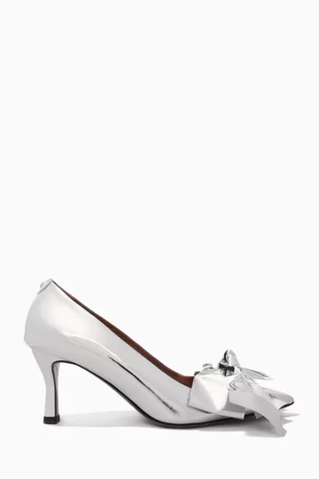 Bow 73 Pumps in Metallic Leather