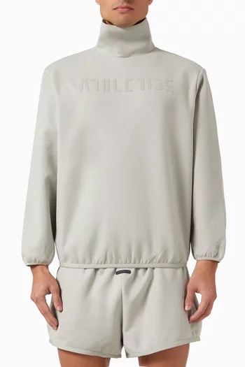 x Fear of God Athletics Mockneck Sweater in Suede Fleece