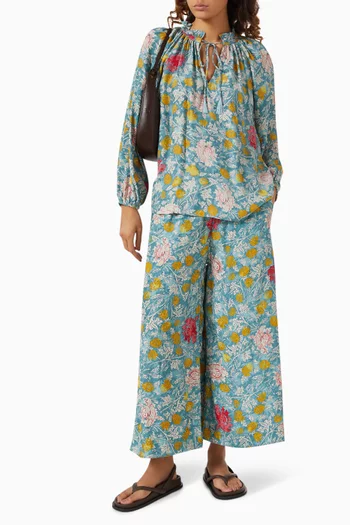 Lauren Wide-leg Pants in Cotton