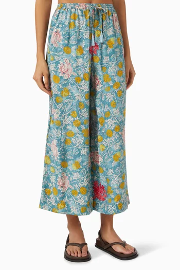 Lauren Wide-leg Pants in Cotton